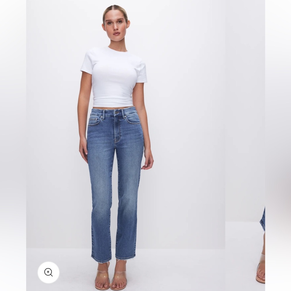 Good American Always Fits Good Legs Straight Jeans - Picture 1 of 6